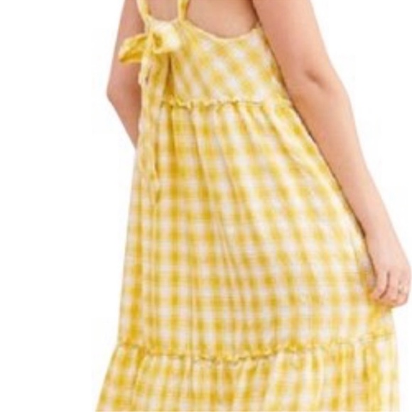 FREE PEOPLE BEACH CLUB MAXI DRESS YELLOW GINGHAM SZ XS - Picture 4 of 6